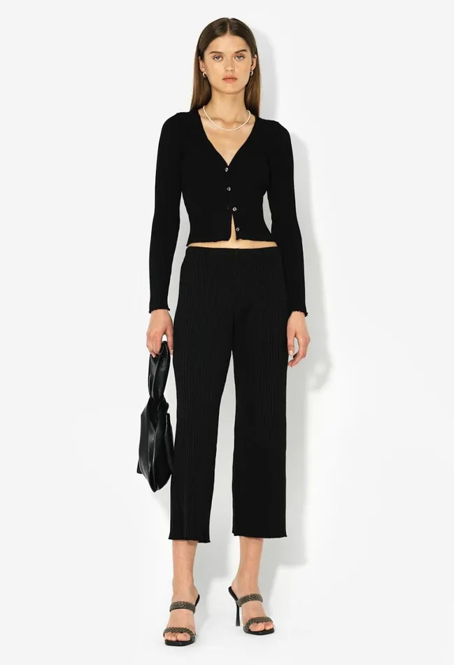 John Elliott Bottoms Ginza Rib Cropped Pant Black 8211 Women