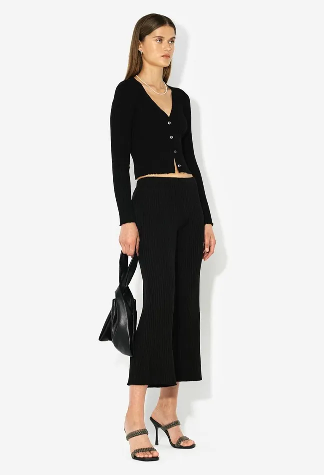 John Elliott Bottoms Ginza Rib Cropped Pant Black 8211 Women John Elliott Bottoms Ginza Rib Cropped Pant Black 8211 Women
