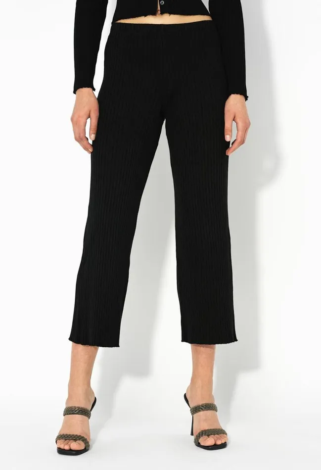 John Elliott Bottoms Ginza Rib Cropped Pant Black 8211 Women John Elliott Bottoms Ginza Rib Cropped Pant Black 8211 Women