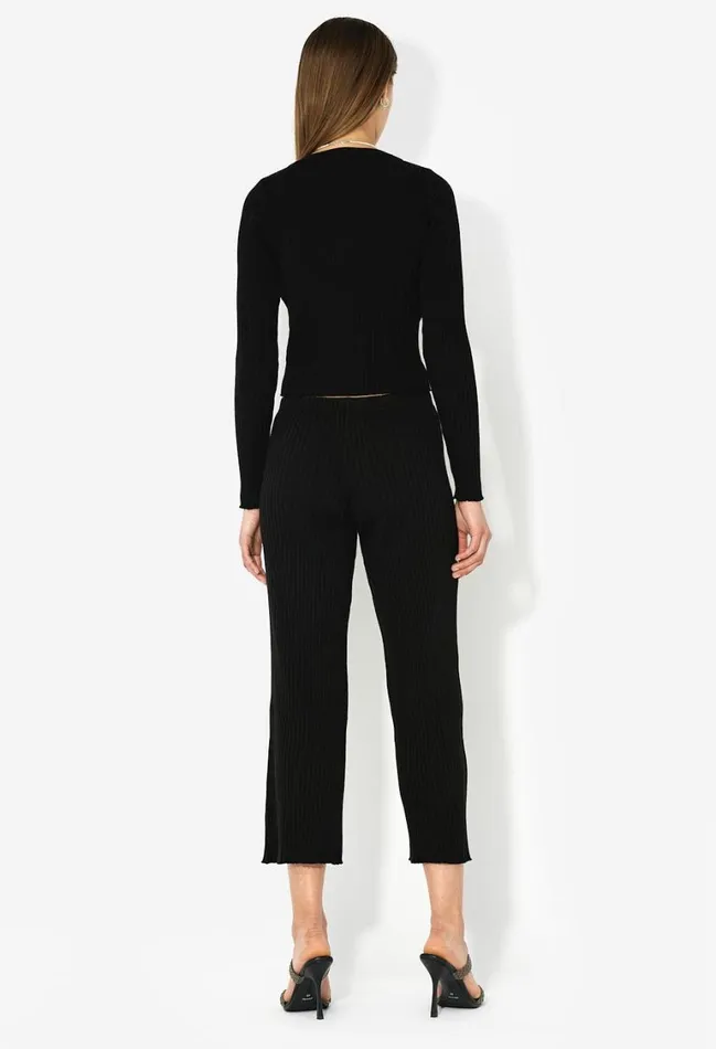 John Elliott Bottoms Ginza Rib Cropped Pant Black 8211 Women John Elliott Bottoms Ginza Rib Cropped Pant Black 8211 Women