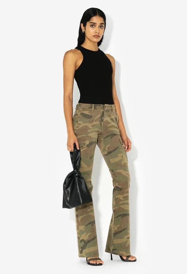 John Elliott Bottoms Low Rise Boot Cut Cargo Camo 8211 Women