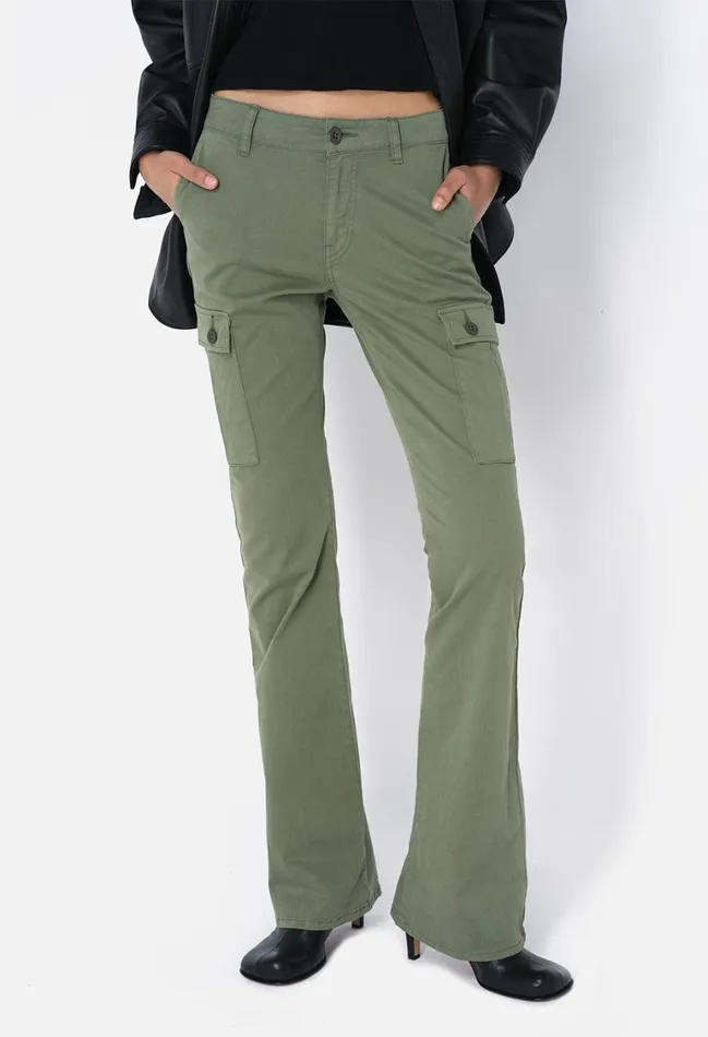 John Elliott Bottoms Low Rise Boot Cut Cargo Olive 8211 Women