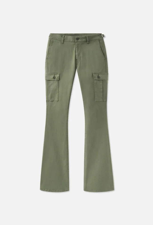 John Elliott Bottoms Low Rise Boot Cut Cargo Olive 8211 Women