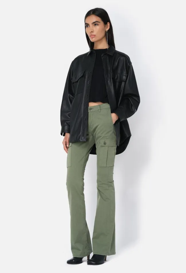 John Elliott Bottoms Low Rise Boot Cut Cargo Olive 8211 Women