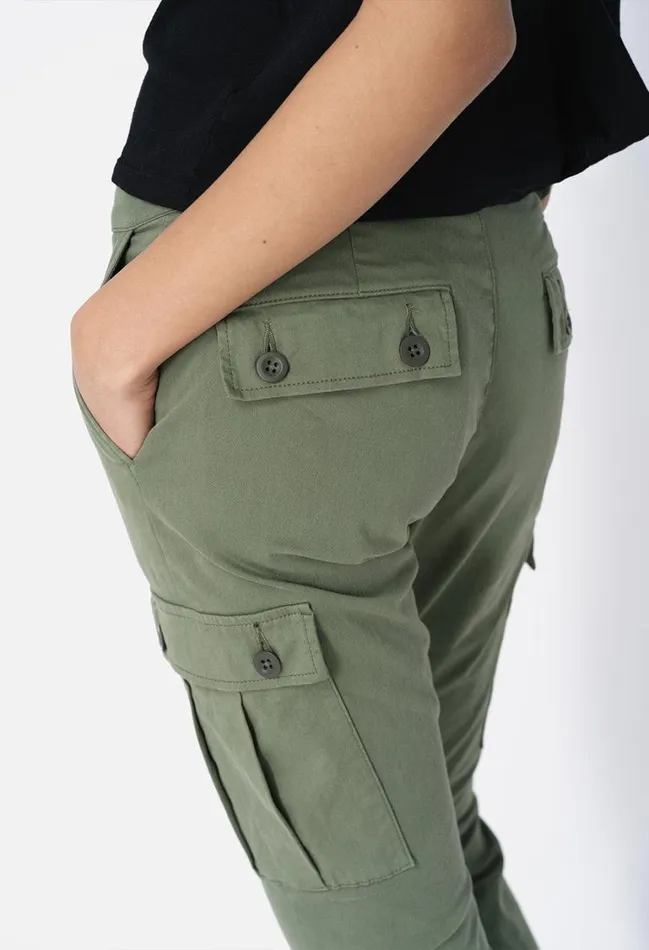 John Elliott Bottoms Low Rise Boot Cut Cargo Olive 8211 Women