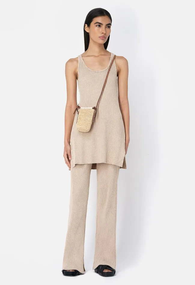 John Elliott Bottoms Mineral Wash Ginza Rib Split Pant Shark 8211 Women John Elliott Bottoms Mineral Wash Ginza Rib Split Pant Shark 8211 Women