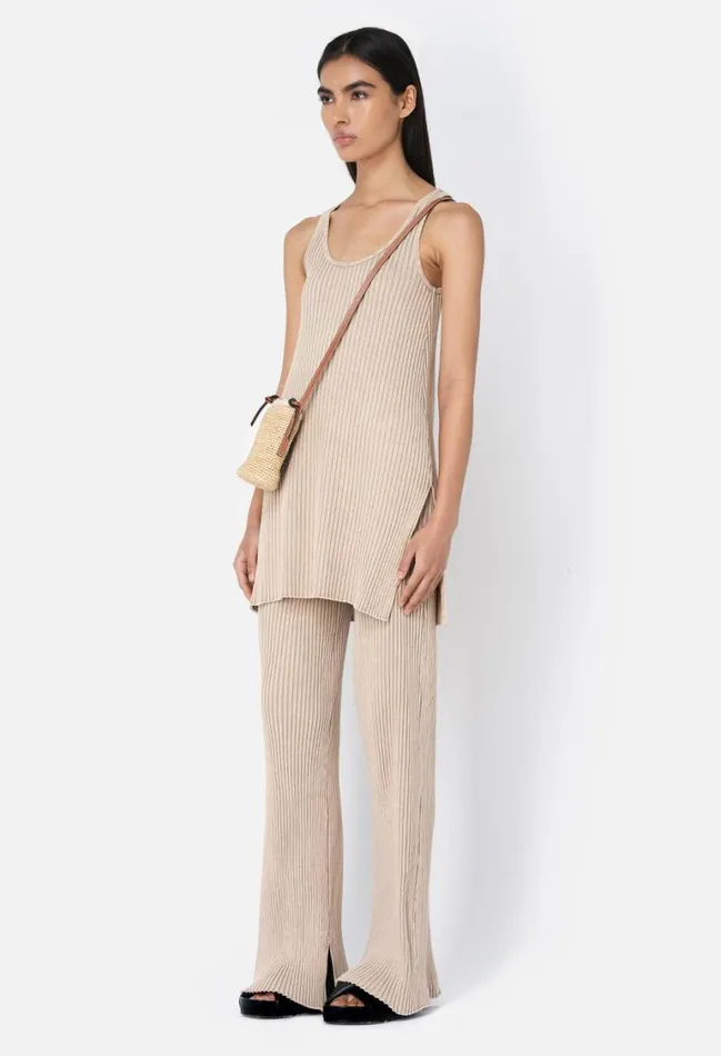 John Elliott Bottoms Mineral Wash Ginza Rib Split Pant Shark 8211 Women John Elliott Bottoms Mineral Wash Ginza Rib Split Pant Shark 8211 Women