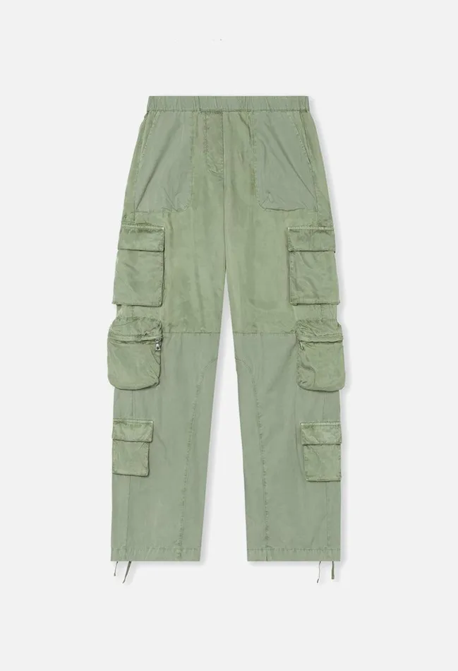 John Elliott Bottoms Oversized Parachute Cargo Washed Olive 8211 Women