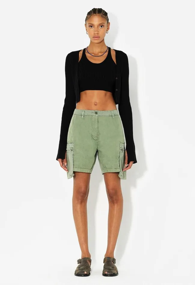 John Elliott Bottoms Paneled Utility Short Washed Olive 8211 Women