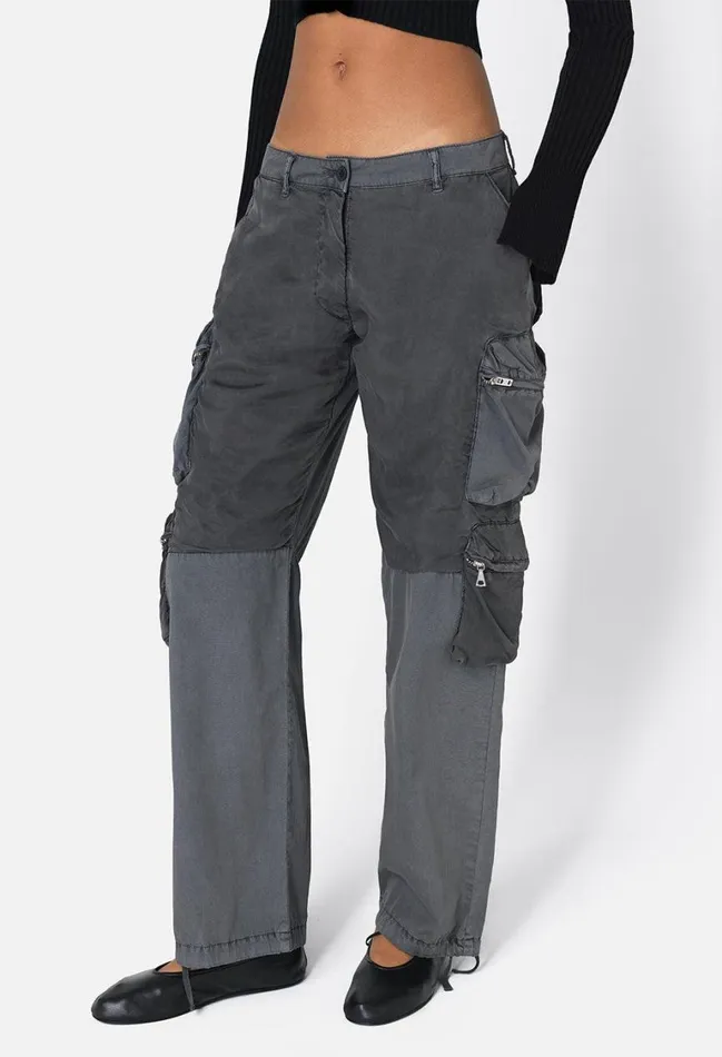 John Elliott Bottoms Parachute Cargo Washed Black 8211 Women John Elliott Bottoms Parachute Cargo Washed Black 8211 Women