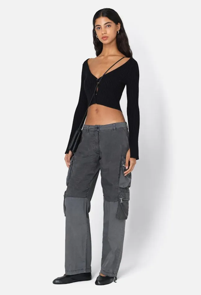 John Elliott Bottoms Parachute Cargo Washed Black 8211 Women John Elliott Bottoms Parachute Cargo Washed Black 8211 Women