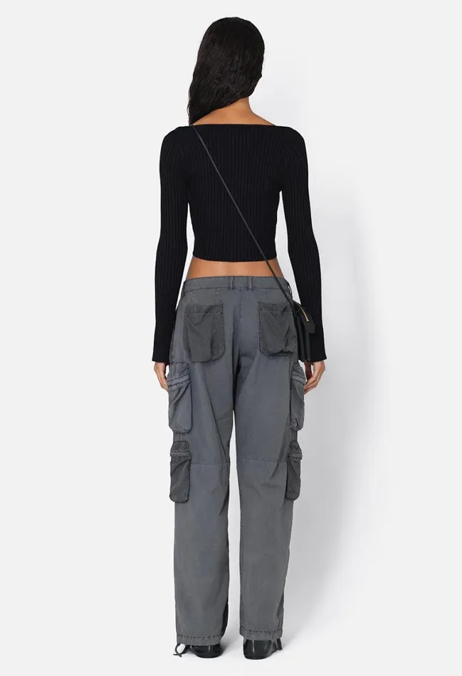 John Elliott Bottoms Parachute Cargo Washed Black 8211 Women John Elliott Bottoms Parachute Cargo Washed Black 8211 Women