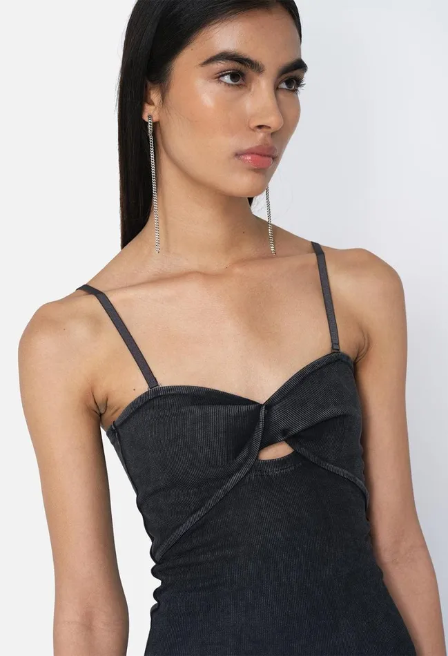John Elliott Dresses Mineral Wash Gemini Rib Twist Dress Black 8211 Women John Elliott Dresses Mineral Wash Gemini Rib Twist Dress Black 8211 Women