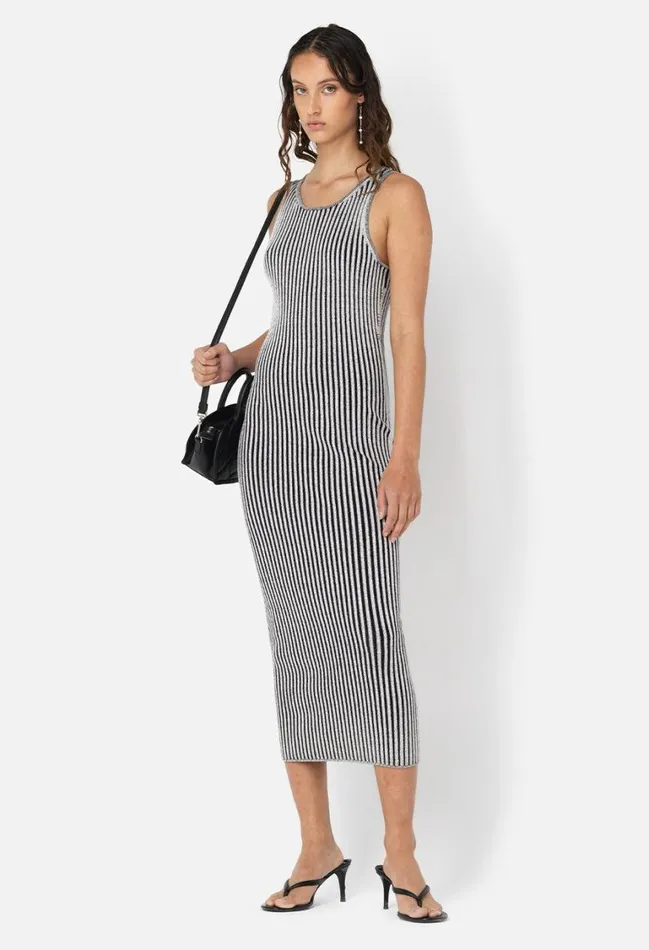 John Elliott Dresses Piper Silk Rib Dress Charcoal 8211 Women