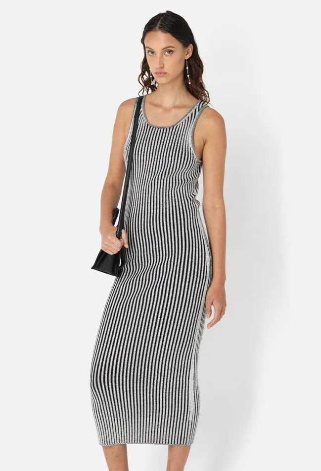 John Elliott Dresses Piper Silk Rib Dress Charcoal 8211 Women John Elliott Dresses Piper Silk Rib Dress Charcoal 8211 Women