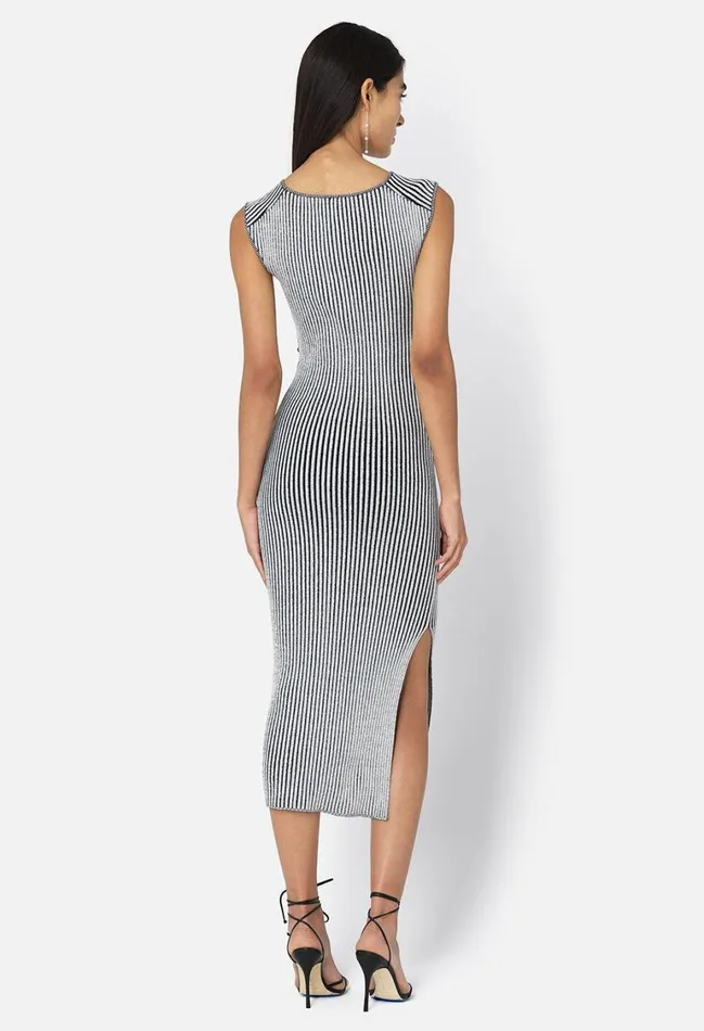John Elliott Dresses Piper Silk Rib Twist Dress Charcoal 8211 Women
