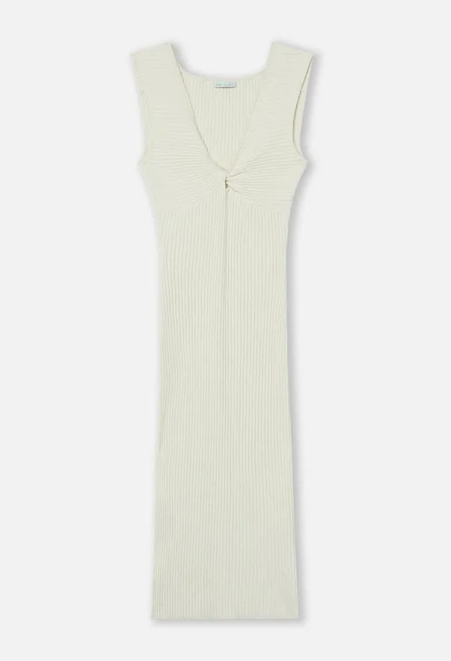 John Elliott Dresses Piper Silk Rib Twist Dress Ivory 8211 Women John Elliott Dresses Piper Silk Rib Twist Dress Ivory 8211 Women