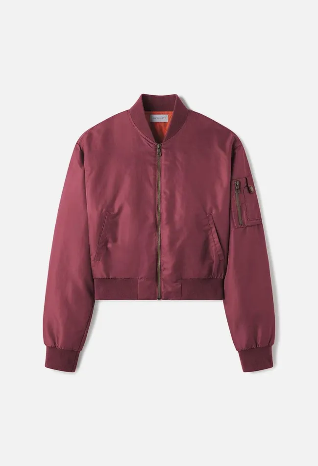 John Elliott Jackets Hunter Cropped Bomber Burgundy 8211 Women