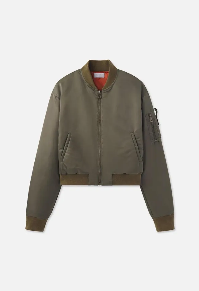 John Elliott Jackets Hunter Cropped Bomber Olive 8211 Women