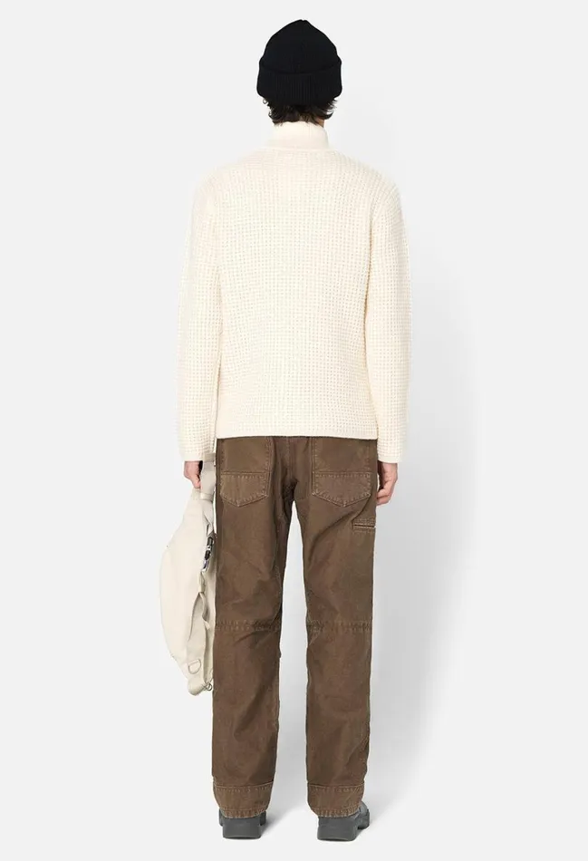 John Elliott Knitwear Wool Waffle Knit FullZip Ivory 8211 Men John Elliott Knitwear Wool Waffle Knit FullZip Ivory 8211 Men