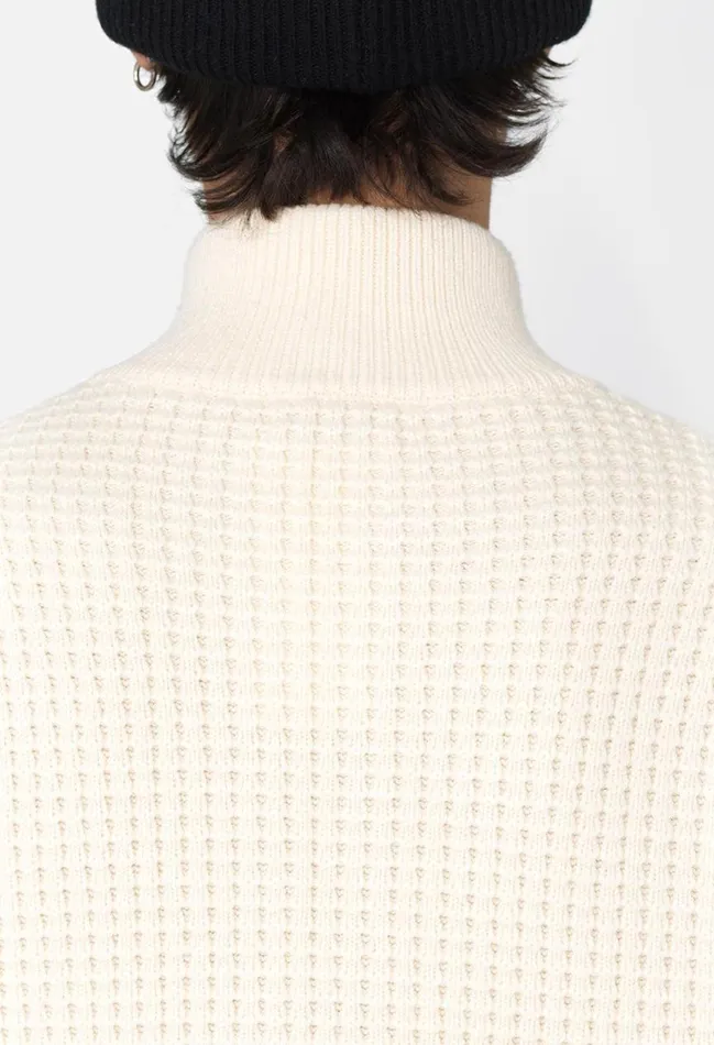 John Elliott Knitwear Wool Waffle Knit FullZip Ivory 8211 Men John Elliott Knitwear Wool Waffle Knit FullZip Ivory 8211 Men