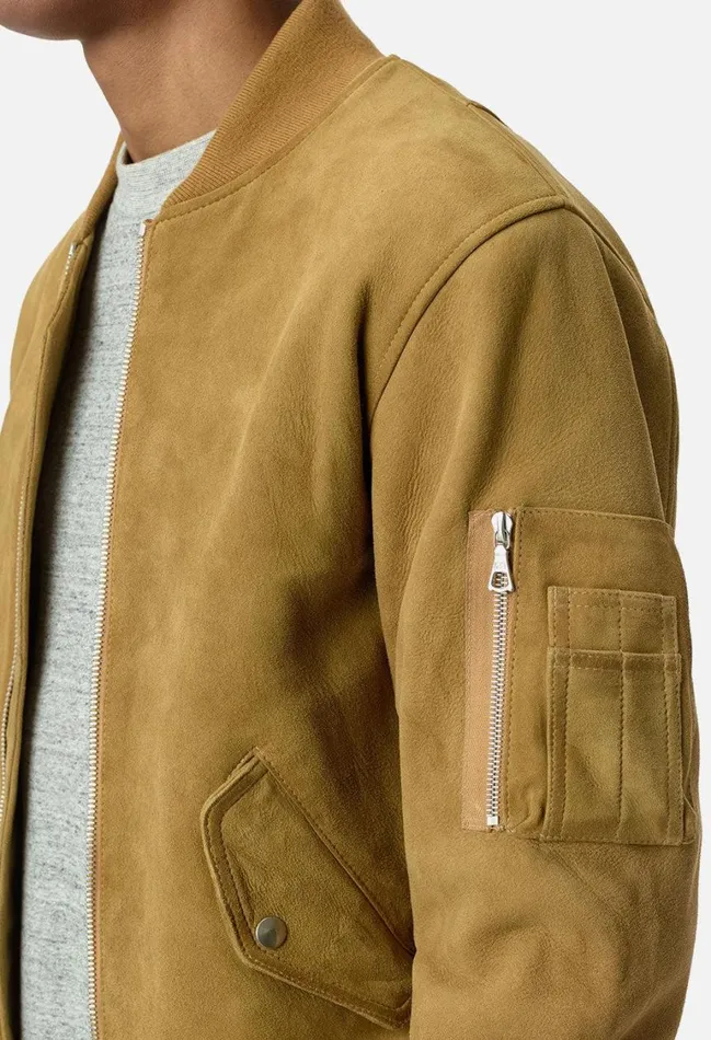 John Elliott Outerwear Leather Bogota Bomber Tan Suede 8211 Men