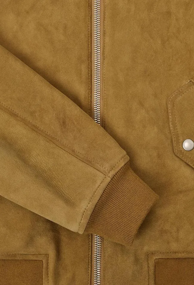 John Elliott Outerwear Leather Bogota Bomber Tan Suede 8211 Men
