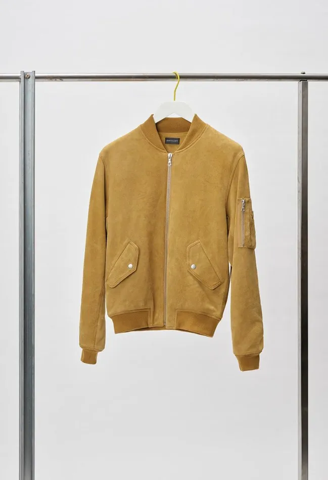 John Elliott Outerwear Leather Bogota Bomber Tan Suede 8211 Men