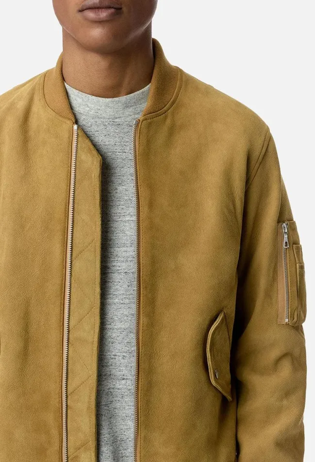 John Elliott Outerwear Leather Bogota Bomber Tan Suede 8211 Men