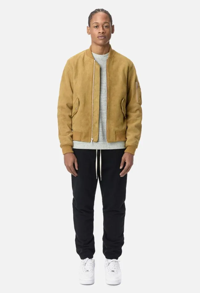 John Elliott Outerwear Leather Bogota Bomber Tan Suede 8211 Men