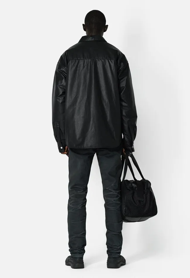 John Elliott Outerwear Leather Scout Overshirt Black 8211 Men