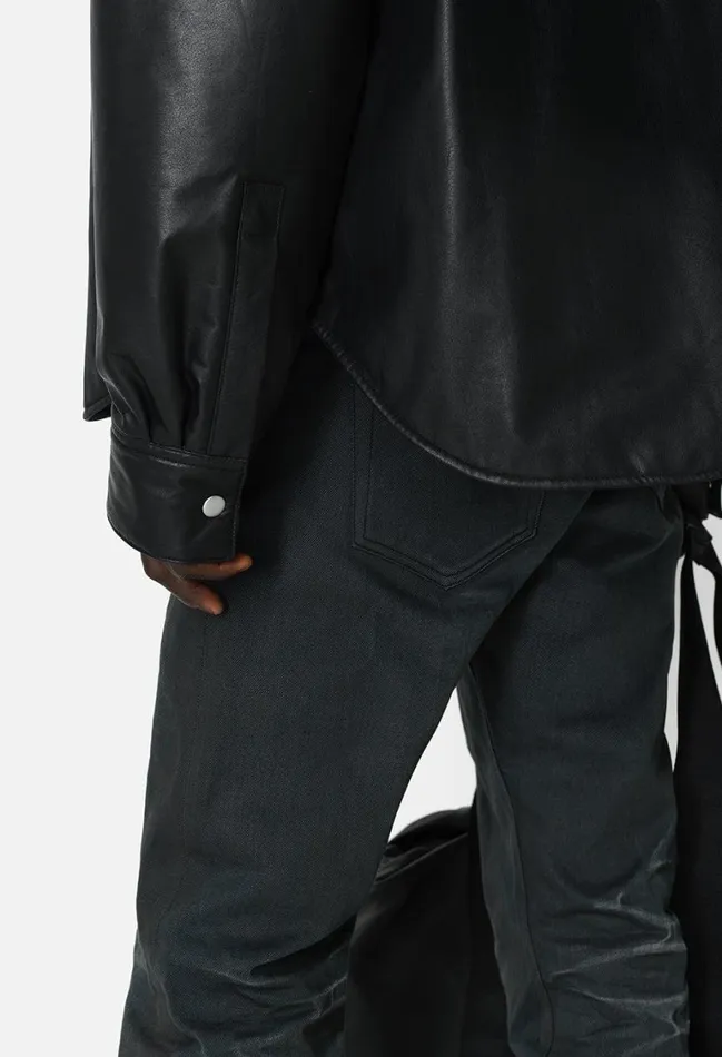 John Elliott Outerwear Leather Scout Overshirt Black 8211 Men