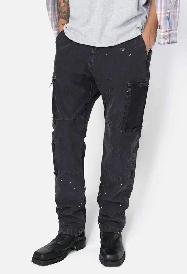 John Elliott Pants Je X Mastermind Worked Utility Pant Washed Black 8211 Men