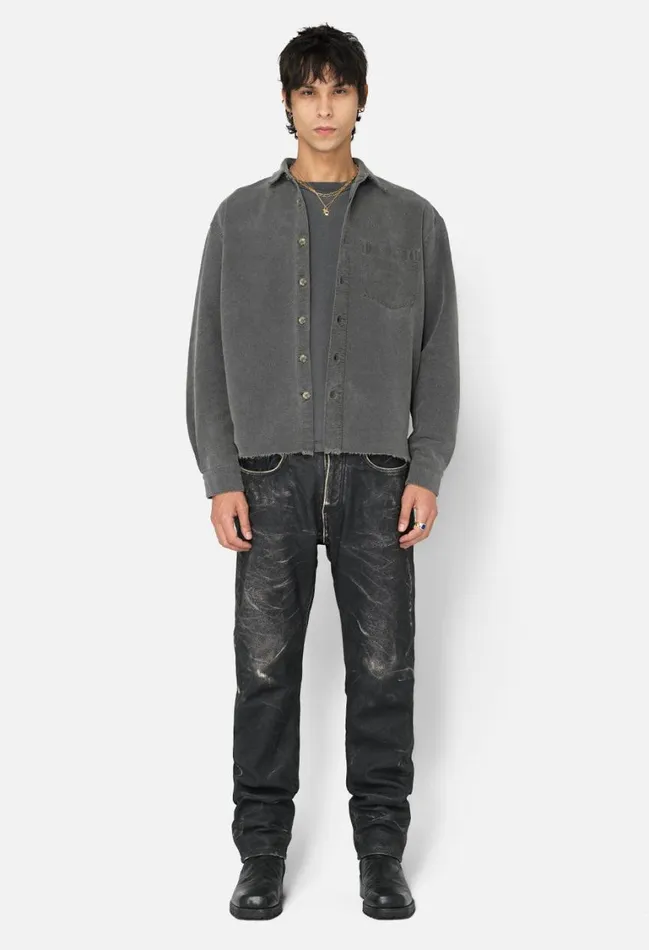 John Elliott Shirts Solid Hemi Oversized Shirt Washed Black 8211 Men