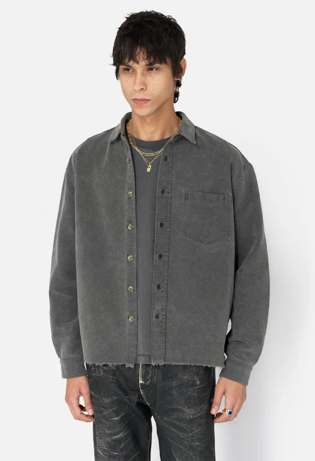 John Elliott Shirts Solid Hemi Oversized Shirt Washed Black 8211 Men John Elliott Shirts Solid Hemi Oversized Shirt Washed Black 8211 Men