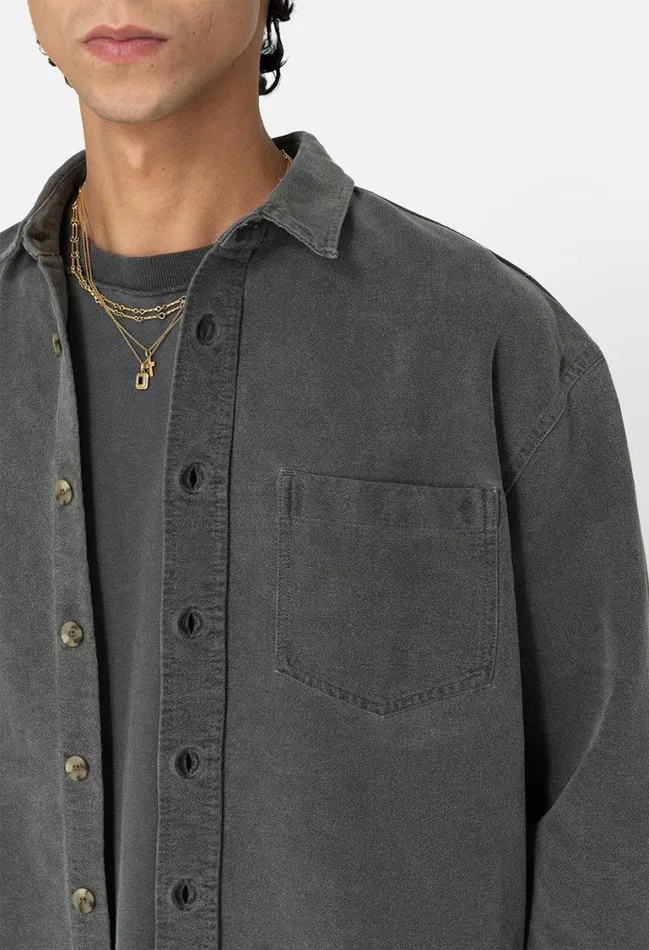 John Elliott Shirts Solid Hemi Oversized Shirt Washed Black 8211 Men John Elliott Shirts Solid Hemi Oversized Shirt Washed Black 8211 Men