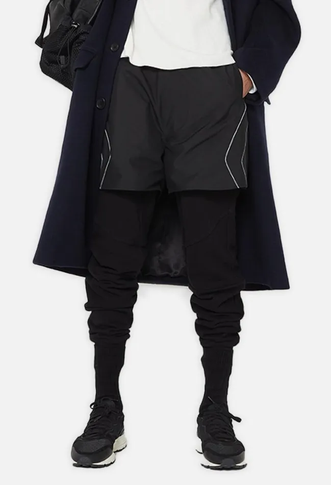 John Elliott Shorts Paneled Nylon Shorts Black 8211 Men