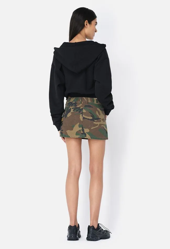 John Elliott Sweatshirts Fleeced Boca Zip Hoodie Black 8211 Women