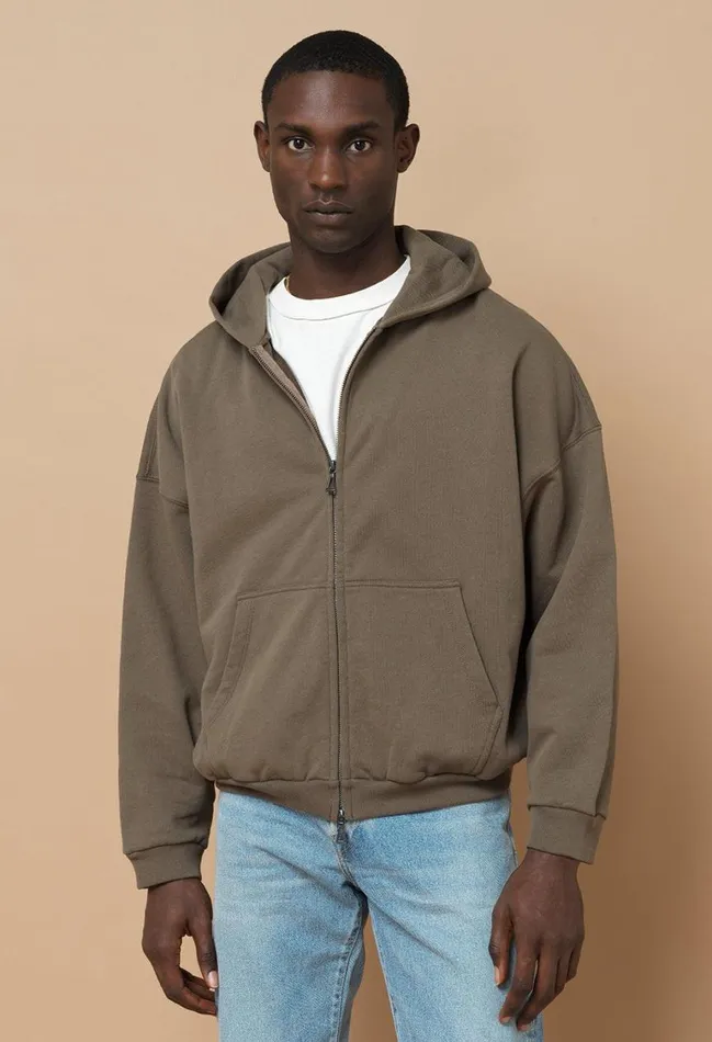 John Elliott Sweatshirts Frances Full Zip Mocha 8211 Men