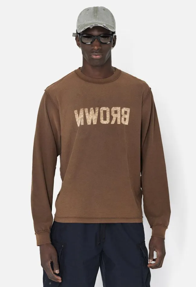 John Elliott Tees Ls Rush Tee Brown 8211 Men John Elliott Tees Ls Rush Tee Brown 8211 Men