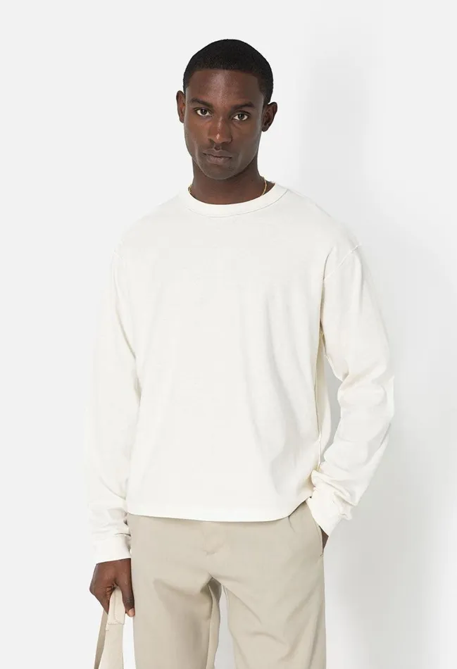 John Elliott Tees Reversed Cropped Ls Tee Washed Salt 8211 Men John Elliott Tees Reversed Cropped Ls Tee Washed Salt 8211 Men