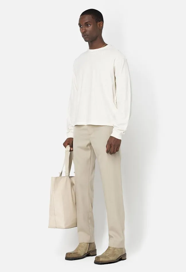 John Elliott Tees Reversed Cropped Ls Tee Washed Salt 8211 Men John Elliott Tees Reversed Cropped Ls Tee Washed Salt 8211 Men