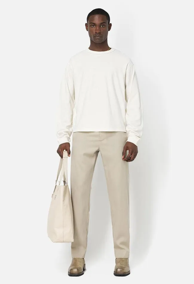 John Elliott Tees Reversed Cropped Ls Tee Washed Salt 8211 Men John Elliott Tees Reversed Cropped Ls Tee Washed Salt 8211 Men
