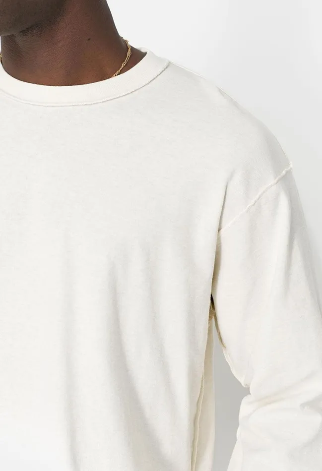 John Elliott Tees Reversed Cropped Ls Tee Washed Salt 8211 Men John Elliott Tees Reversed Cropped Ls Tee Washed Salt 8211 Men