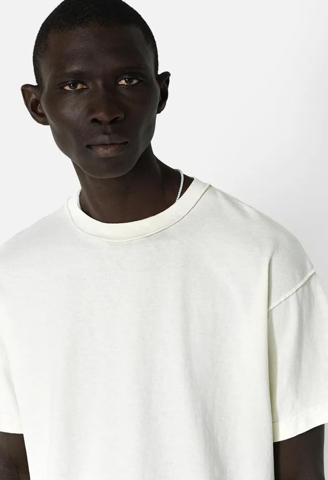John Elliott Tees Reversed Cropped Tee Washed Salt 8211 Men John Elliott Tees Reversed Cropped Tee Washed Salt 8211 Men