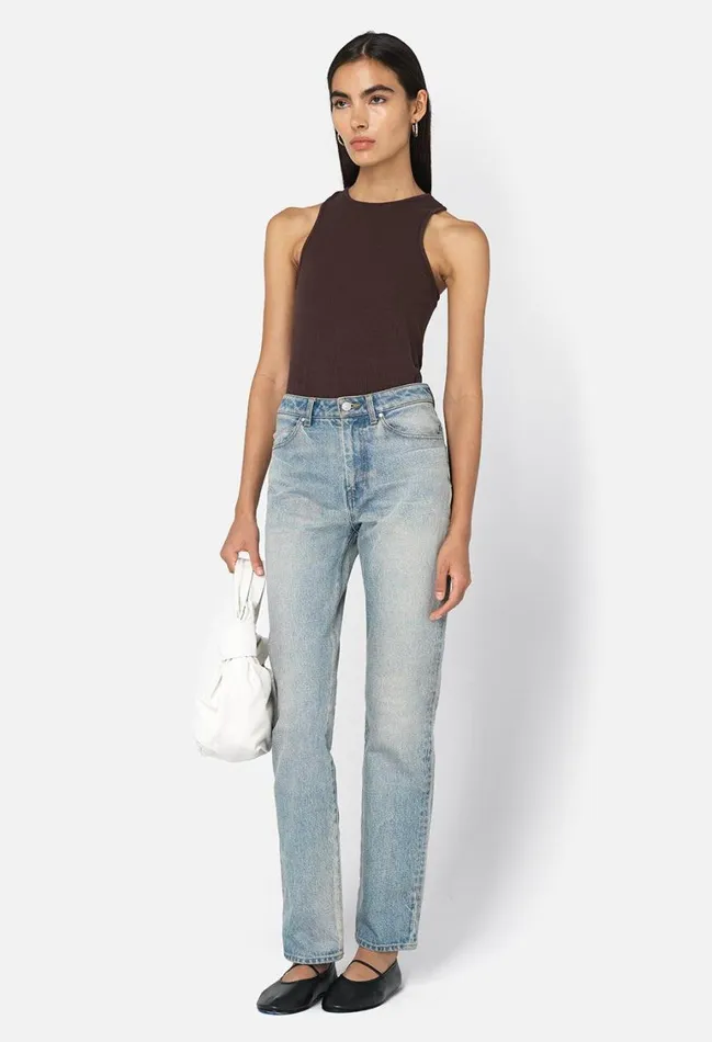 John Elliott Tops Gemini Rib Racerback Chocolate Brown 8211 Women