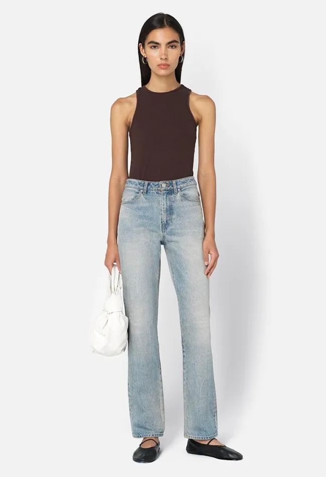 John Elliott Tops Gemini Rib Racerback Chocolate Brown 8211 Women