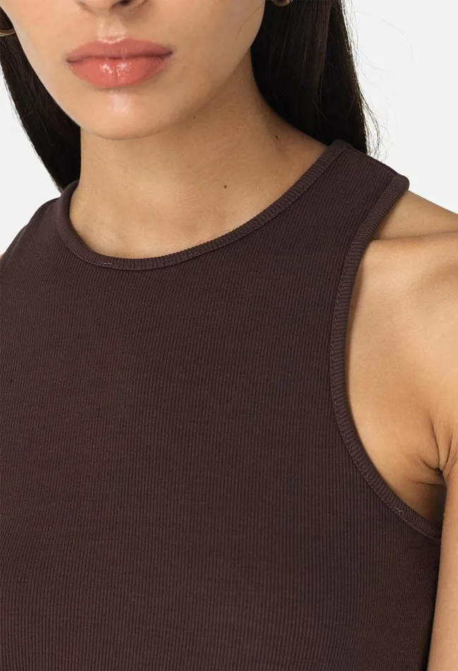 John Elliott Tops Gemini Rib Racerback Chocolate Brown 8211 Women
