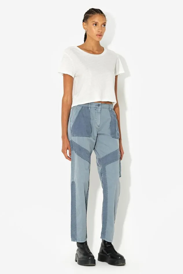 John Elliott Tops Jersey Cropped Tee Chalk 8211 Women