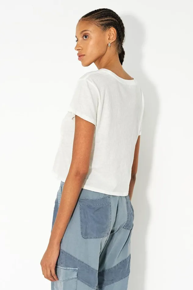 John Elliott Tops Jersey Cropped Tee Chalk 8211 Women